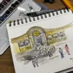 sketch drawing pairi daiza