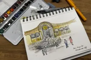 sketch drawing pairi daiza