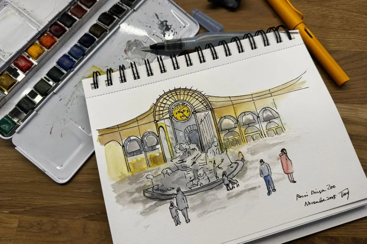 sketch drawing pairi daiza